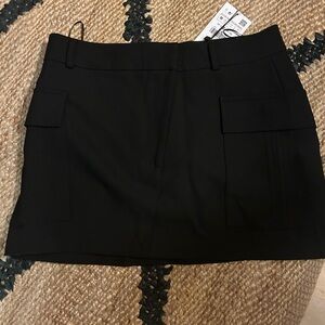 Black Cargo Mini Skirt